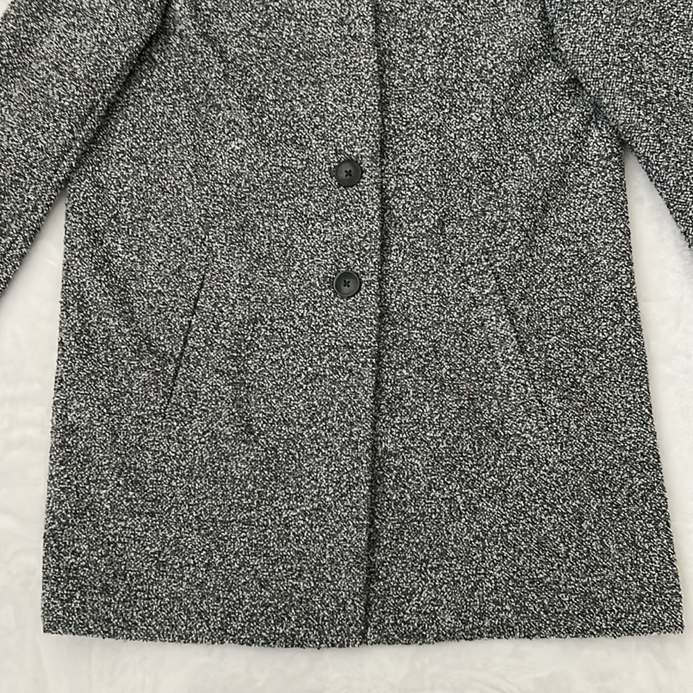Old Navy Gray & White Relaxed Textured Button-Front Coat Size Small - Picture 4 of 12